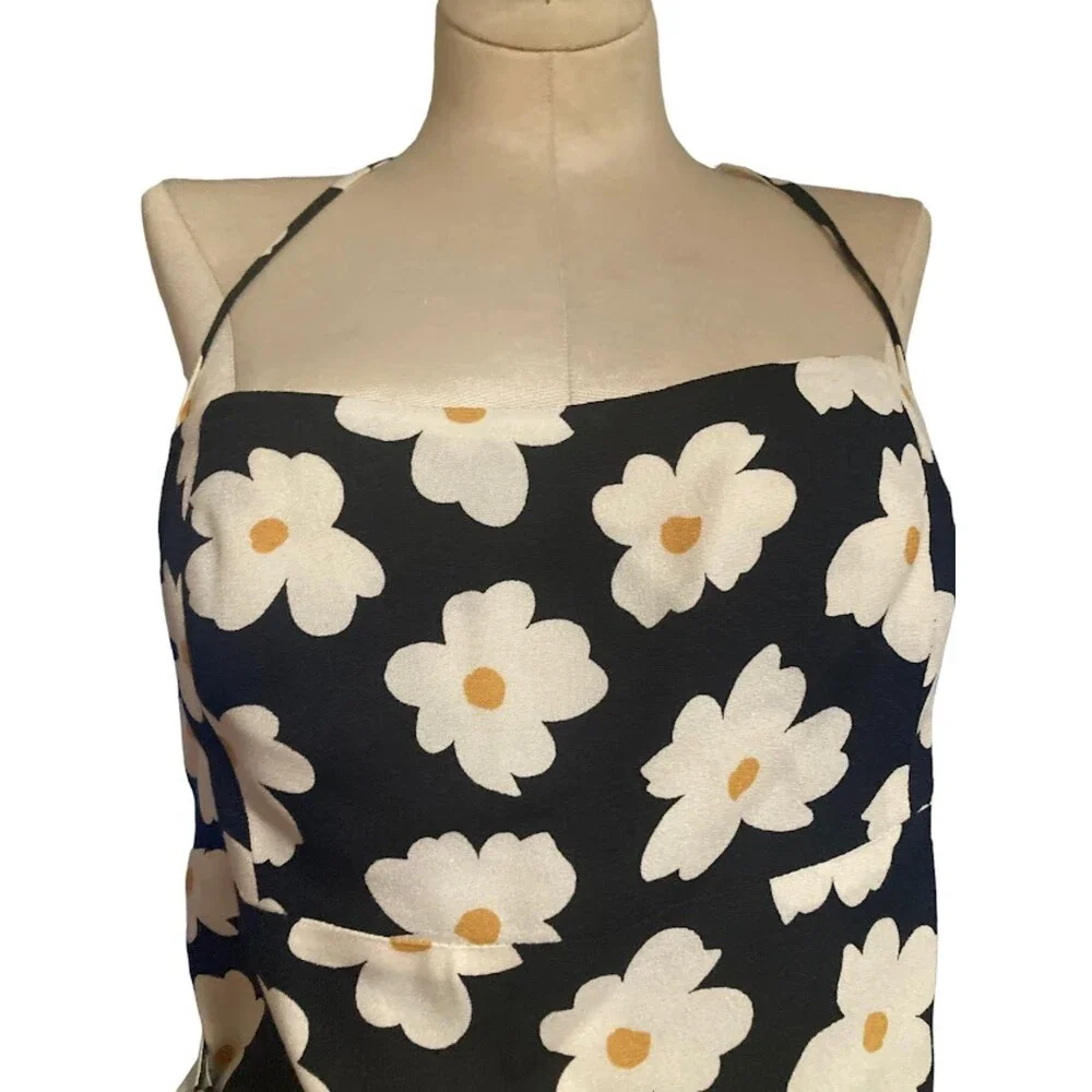 Reformation Gemma Coconut Dress floral halter wrap NWT Size 8 - Picture 10 of 16